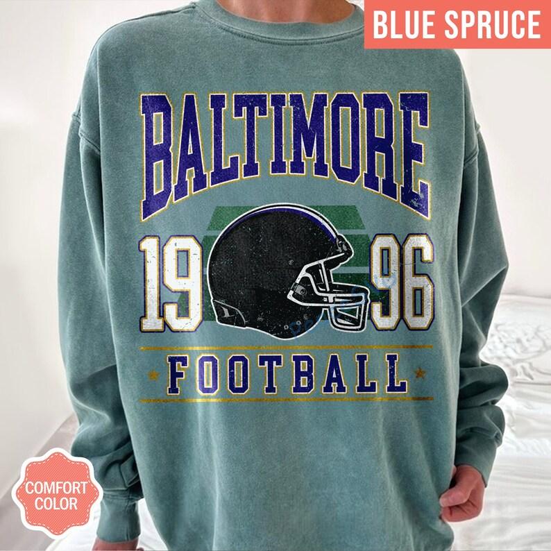 Baltimore Football Vintage Style Comfort Colors T-Shirt, Retro Baltimore Crewneck, Oversized Football T-Shirt, Gift Football Fan - Image 6