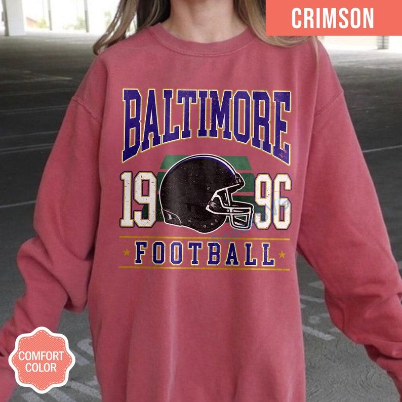 Baltimore Football Vintage Style Comfort Colors T-Shirt, Retro Baltimore Crewneck, Oversized Football T-Shirt, Gift Football Fan - Image 5
