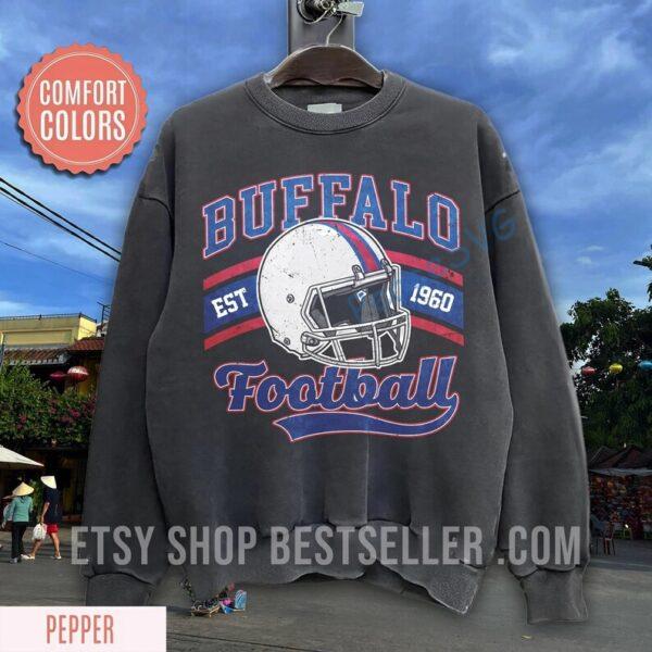 Buffalo Football Vintage Style Comfort Colors Sweatshirt, Buffalo Bill Crewneck, Bill Sweatshirt, Buffalo New York, Buffalo Fan Gifts