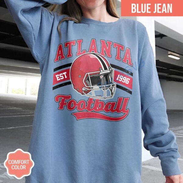 Alternative view of Atlanta Football Vintage Style Comfort Colors Sweatshirt, Atlanta Football shirt, Atlanta Football Sweatshirt, Sunday Football Shirt