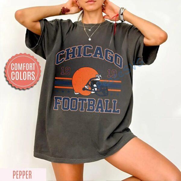 Chicago Football Vintage Style Comfort Colors T-Shirt, Retro Chicago Football T-Shirt, Chicago Fan Gift, Sunday Football
