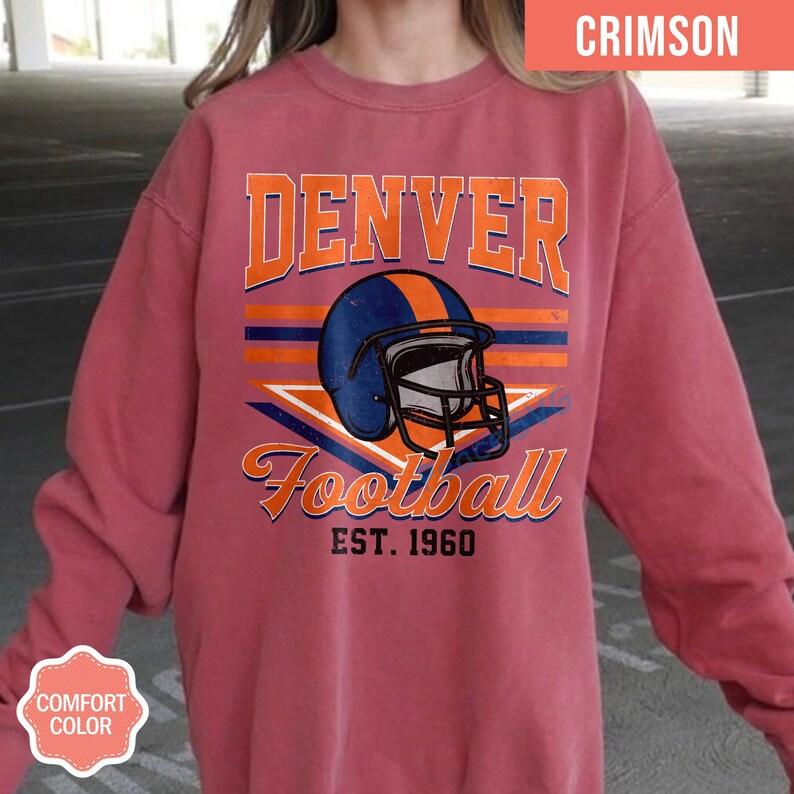 Denver Football Vintage Style Comfort Colors T-Shirt, Retro Denver Football Shirt, Denver Footbal Fans Gift Sweater, Sunday Football - Image 4