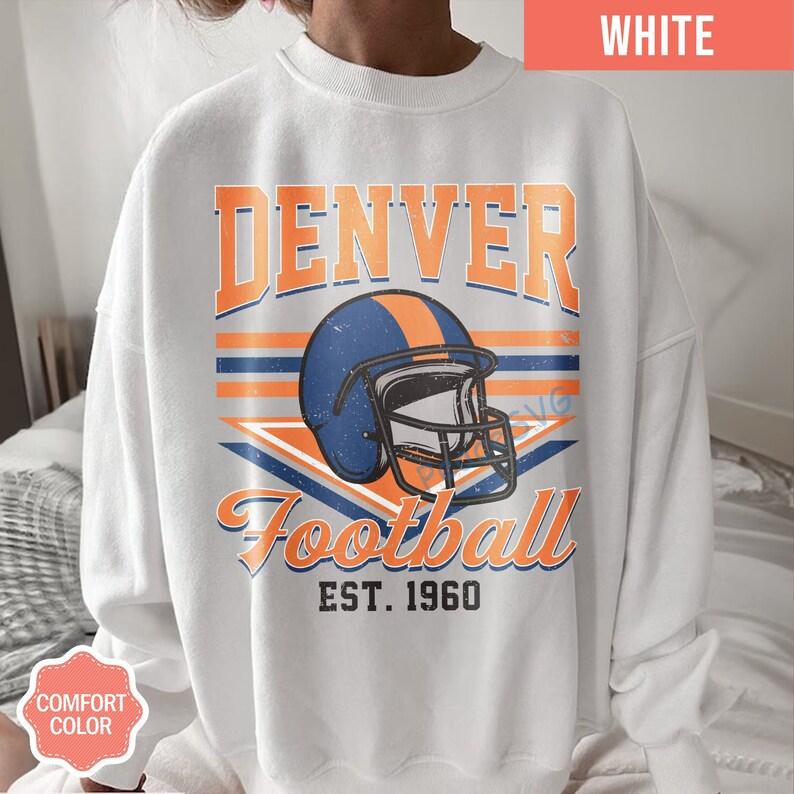 Denver Football Vintage Style Comfort Colors T-Shirt, Retro Denver Football Shirt, Denver Footbal Fans Gift Sweater, Sunday Football - Image 3