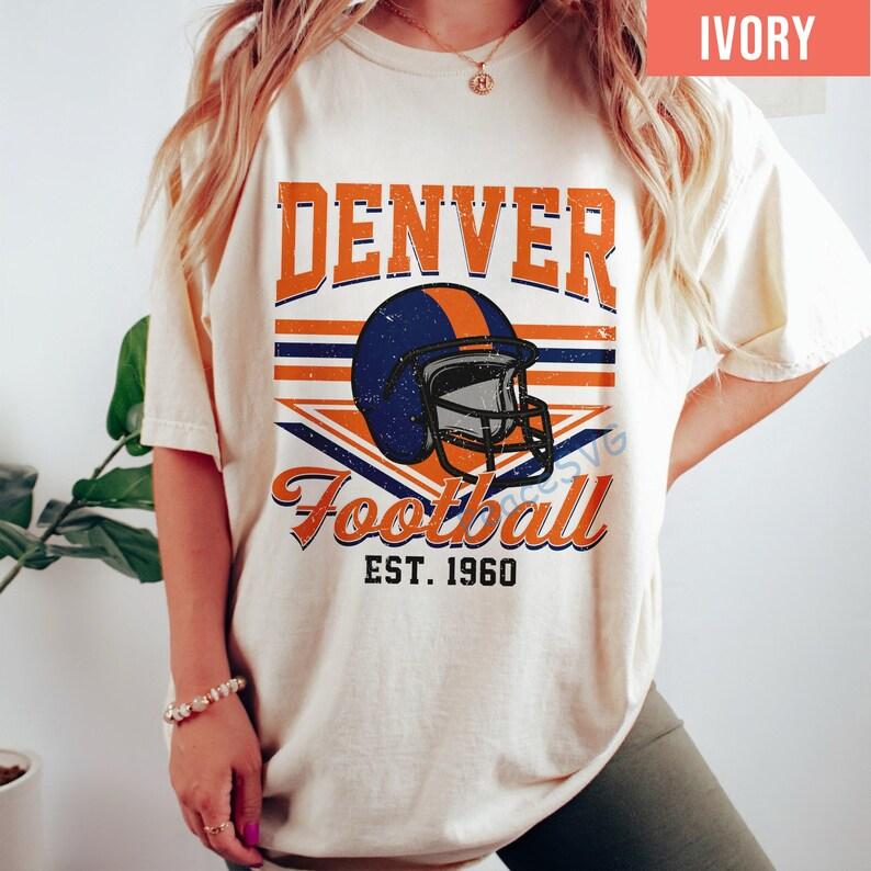 Denver Football Vintage Style Comfort Colors T-Shirt, Retro Denver Football Shirt, Denver Footbal Fans Gift Sweater, Sunday Football - Image 7