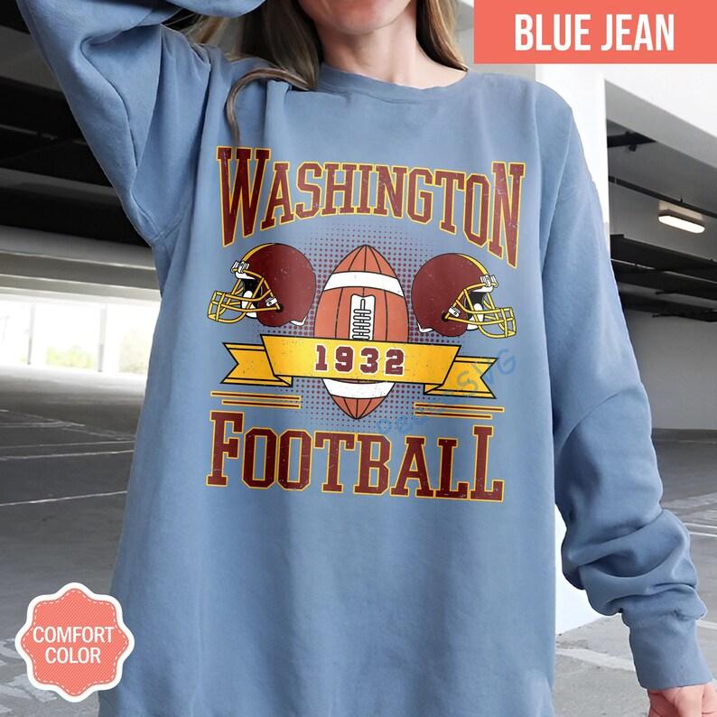 Washington Football Vintage Style Comfort Colors Sweatshirt, Washington Crewneck Commander Sweater, Washington Fan Gift, Washington Shirt - Image 2