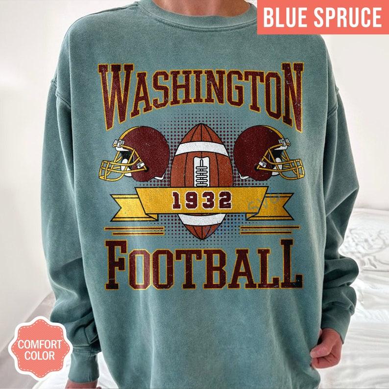 Washington Football Vintage Style Comfort Colors Sweatshirt, Washington Crewneck Commander Sweater, Washington Fan Gift, Washington Shirt - Image 5