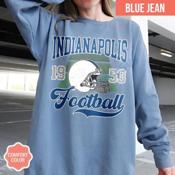 Alternative view of Indianapolis Football Vintage Style Comfort Colors T-Shirt, Indianapolis Football Shirt, Retro Indianapolis Football Fan Gift