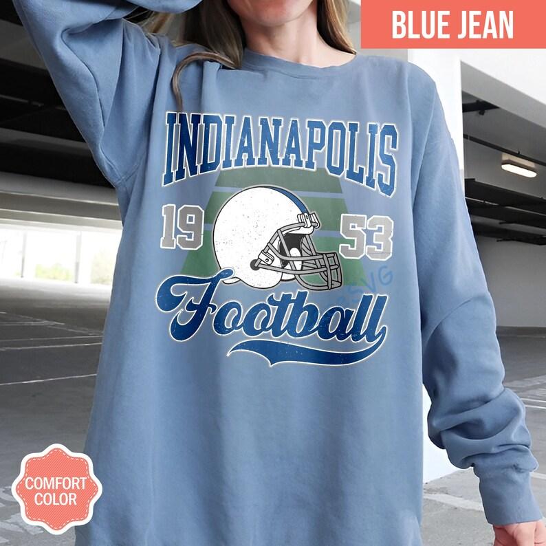 Indianapolis Football Vintage Style Comfort Colors T-Shirt, Indianapolis Football Shirt, Retro Indianapolis Football Fan Gift - Image 2