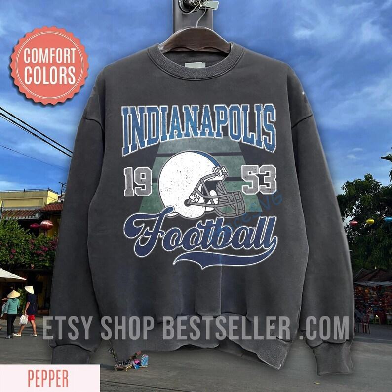 Indianapolis Football Vintage Style Comfort Colors T-Shirt, Indianapolis Football Shirt, Retro Indianapolis Football Fan Gift - Image 6