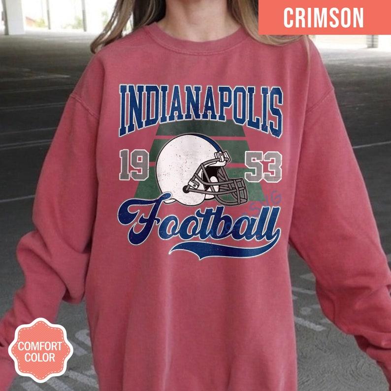 Indianapolis Football Vintage Style Comfort Colors T-Shirt, Indianapolis Football Shirt, Retro Indianapolis Football Fan Gift - Image 4