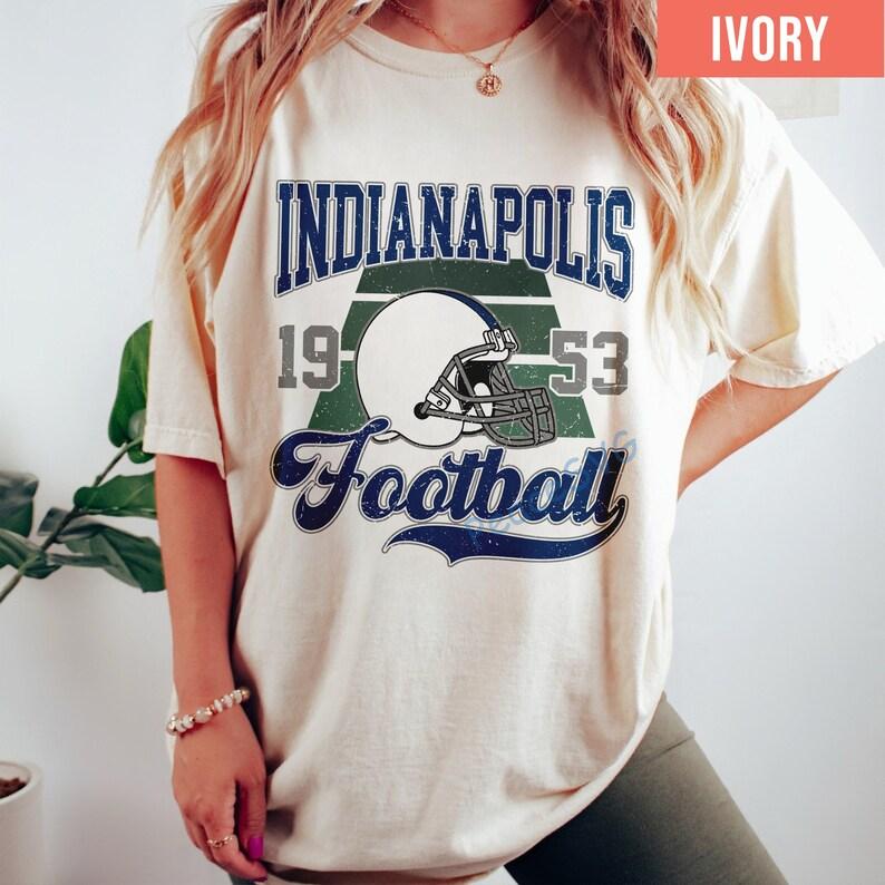 Indianapolis Football Vintage Style Comfort Colors T-Shirt, Indianapolis Football Shirt, Retro Indianapolis Football Fan Gift - Image 7