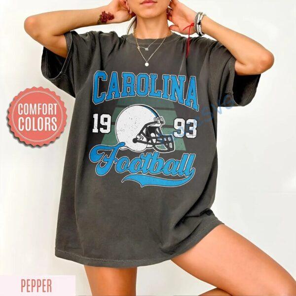 Carolina Vintage Style Comfort Colors Football T-Shirt, Panther T-Shirt, Carolina Football Crewneck, Carolina Football T-Shirt