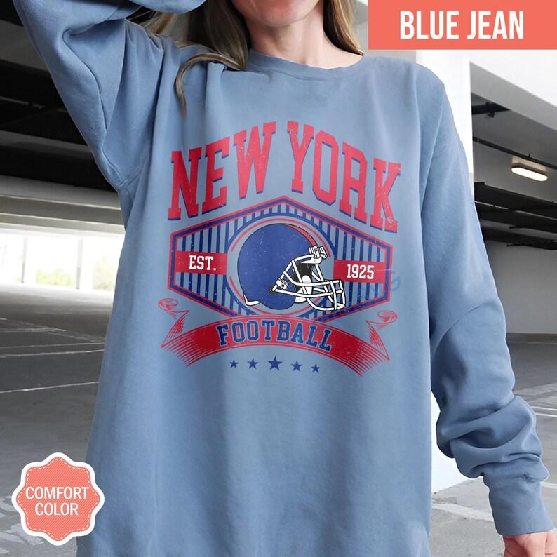 Giant Vintage Style Comfort Colors Sweatshirt, New York Football Crewneck, NY Giant Sweatshirt, New York Football T-shirt, New York Fan Gift - Image 2