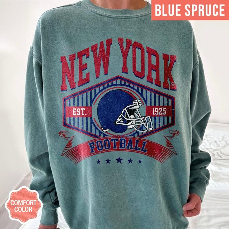 Giant Vintage Style Comfort Colors Sweatshirt, New York Football Crewneck, NY Giant Sweatshirt, New York Football T-shirt, New York Fan Gift - Image 5