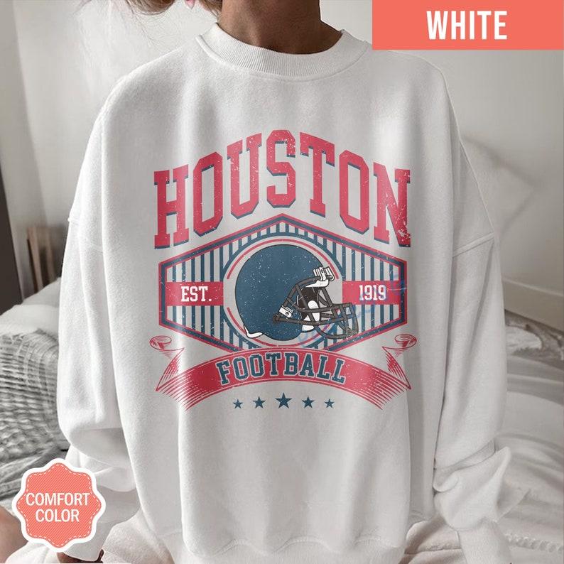 Houston Football Vintage Style Comfort Colors Sweatshirt, Texan Football Shirt, Houston Football Game Day Shirt, Sunday Football Shirt - Image 3