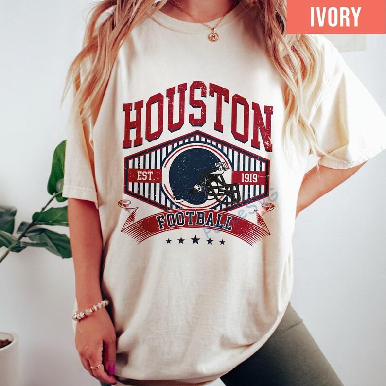 Houston Football Vintage Style Comfort Colors Sweatshirt, Texan Football Shirt, Houston Football Game Day Shirt, Sunday Football Shirt - Image 7