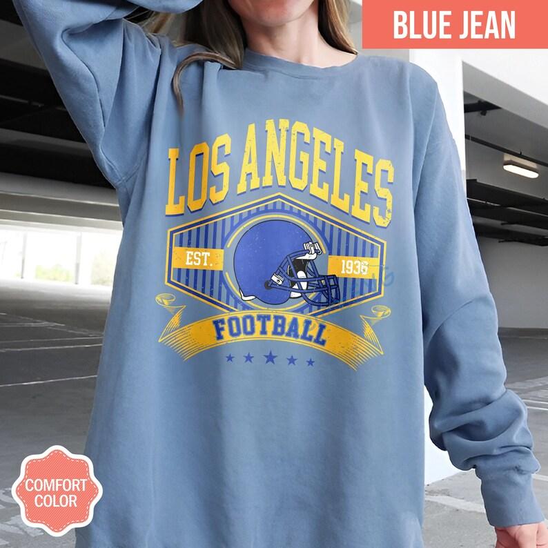 Los Angeles Football Vintage Style Comfort Colors Sweatshirt, Los Angeles Football Shirt, Rams 90s Style Football Shirt - Image 2
