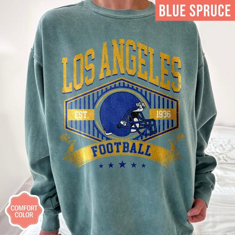 Los Angeles Football Vintage Style Comfort Colors Sweatshirt, Los Angeles Football Shirt, Rams 90s Style Football Shirt - Image 5