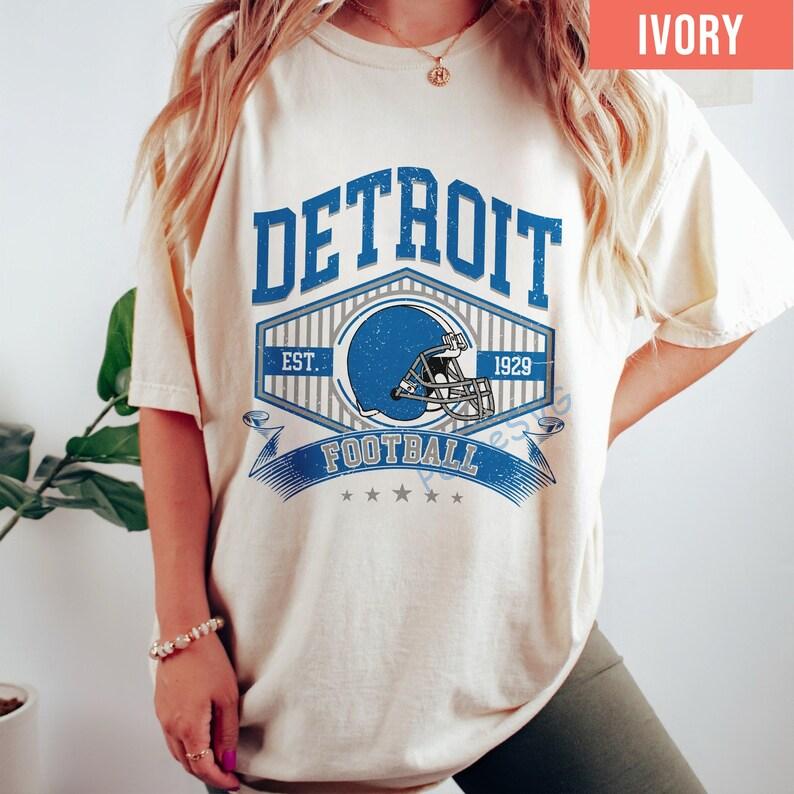 Detroit Football Comfort Colors Vintage Style Sweatshirt, Detroit Football Tee, Detroit Football Shirt, Detroit Sweater, Sunday Football - Image 7