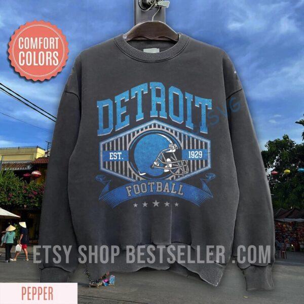 Detroit Football Comfort Colors Vintage Style Sweatshirt, Detroit Football Tee, Detroit Football Shirt, Detroit Sweater, Sunday Football