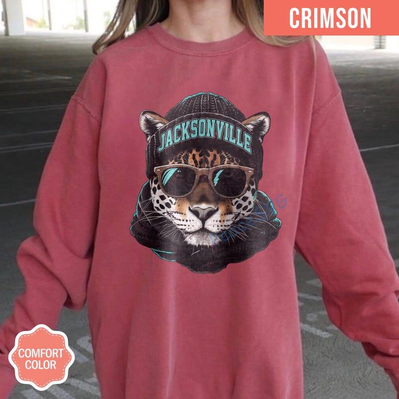 jacksonville Football Vintage Style Comfort Colors T-Shirt, Jacksonville Football Sweatshirt, Vintage Style Jacksonville Football Shirt - Image 4