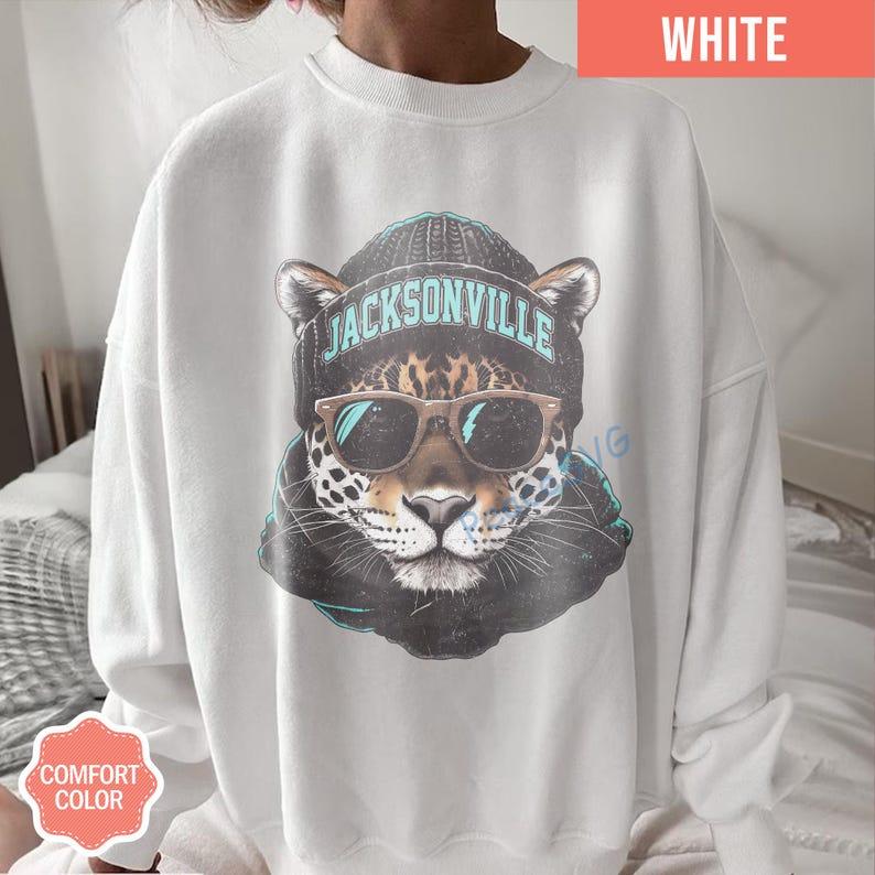jacksonville Football Vintage Style Comfort Colors T-Shirt, Jacksonville Football Sweatshirt, Vintage Style Jacksonville Football Shirt - Image 3