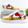 Hand Painted Dinosaur Sunset Sneakers: Custom Air Force 1